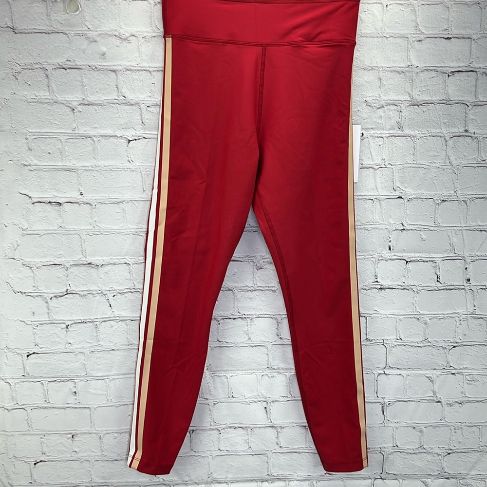 ⭐️NWT (118$) Johnny Was Calme endurance high waist leggings red stripe sz M #2